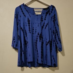 B.L.E.U. Royal Blue & Black Striped Scoop Back Tunic